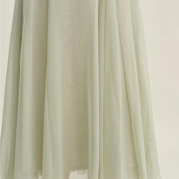 Green A-Line Slip Pleated Midi Dress - Picture 3 of 9